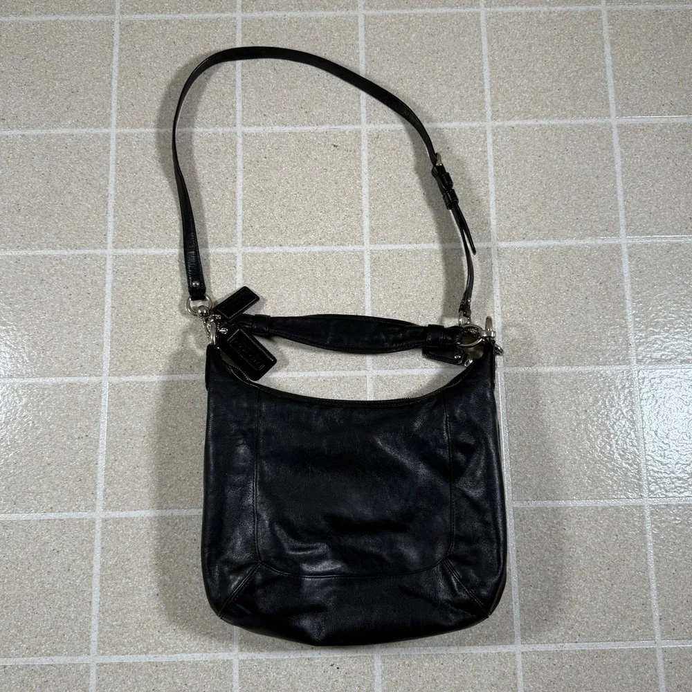 Vintage Y2K Coach Kristin Spectator Leather Hobo Shoulder Bag Crossbody Black